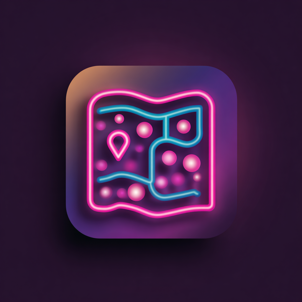 Glowing map icon vannadium overview